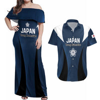 Custom Japan Football Couples Matching Off Shoulder Maxi Dress and Hawaiian Shirt Come On Young Nadeshiko - Wonder Print Shop