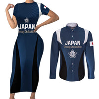 Custom Japan Football Couples Matching Short Sleeve Bodycon Dress and Long Sleeve Button Shirt Come On Young Nadeshiko - Wonder Print Shop