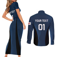 Custom Japan Football Couples Matching Short Sleeve Bodycon Dress and Long Sleeve Button Shirt Come On Young Nadeshiko - Wonder Print Shop