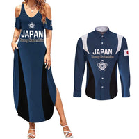 Custom Japan Football Couples Matching Summer Maxi Dress and Long Sleeve Button Shirt Come On Young Nadeshiko - Wonder Print Shop