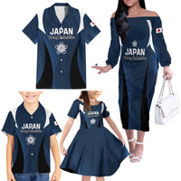 Custom Japan Football Family Matching Off The Shoulder Long Sleeve Dress and Hawaiian Shirt Come On Young Nadeshiko - Wonder Print Shop