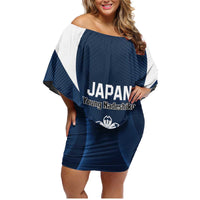 Custom Japan Football Family Matching Off Shoulder Short Dress and Hawaiian Shirt Come On Young Nadeshiko - Wonder Print Shop