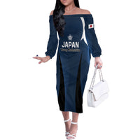 Custom Japan Football Off The Shoulder Long Sleeve Dress Come On Young Nadeshiko - Wonder Print Shop