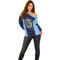 Jaguares El Salvador Rugby Custom Off Shoulder Sweater JagsUp - Wonder Print Shop