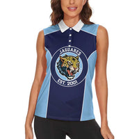 Jaguares El Salvador Rugby Custom Women Sleeveless Polo Shirt JagsUp - Wonder Print Shop