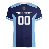 Jaguares El Salvador Rugby Custom Women V-Neck T-Shirt JagsUp - Wonder Print Shop