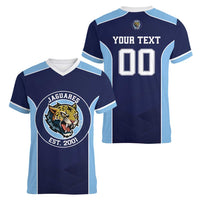 Jaguares El Salvador Rugby Custom Women V-Neck T-Shirt JagsUp - Wonder Print Shop