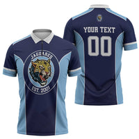 Jaguares El Salvador Rugby Custom Zipper Polo Shirt JagsUp - Wonder Print Shop