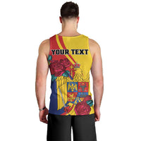 Personalized Romania Independence Day Men Tank Top Golden Eagle With Roses - Wonder Print Shop