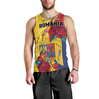 Personalized Romania Independence Day Men Tank Top Golden Eagle With Roses - Wonder Print Shop