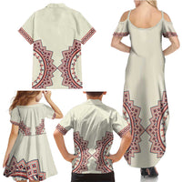 Romanian Traditional Pattern Family Matching Summer Maxi Dress and Hawaiian Shirt Unique - Wonder Print Shop
