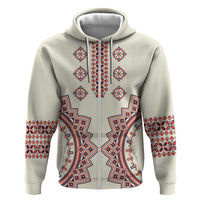Romanian Traditional Pattern Zip Hoodie Unique - Wonder Print Shop