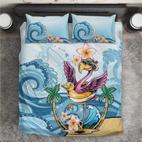 Hawaii Flamingo Bedding Set Plumeria Tropical Beach - Wonder Print Shop