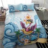 Hawaii Flamingo Bedding Set Plumeria Tropical Beach - Wonder Print Shop