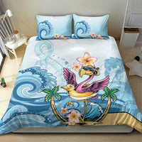 Hawaii Flamingo Bedding Set Plumeria Tropical Beach - Wonder Print Shop