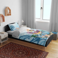 Hawaii Flamingo Bedding Set Plumeria Tropical Beach - Wonder Print Shop