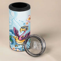 Hawaii Flamingo 4 in 1 Can Cooler Tumbler Plumeria Tropical Beach - Wonder Print Shop