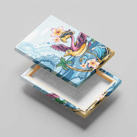 Hawaii Flamingo Canvas Wall Art Plumeria Tropical Beach - Wonder Print Shop