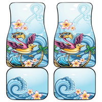 Hawaii Flamingo Car Mats Plumeria Tropical Beach - Wonder Print Shop
