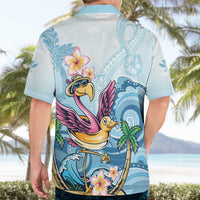Hawaii Flamingo Hawaiian Shirt Plumeria Tropical Beach - Wonder Print Shop