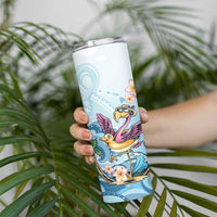 Hawaii Flamingo Skinny Tumbler Plumeria Tropical Beach - Wonder Print Shop