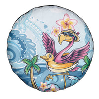 Hawaii Flamingo Spare Tire Cover Plumeria Tropical Beach - Wonder Print Shop