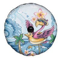 Hawaii Flamingo Spare Tire Cover Plumeria Tropical Beach - Wonder Print Shop