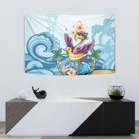 Hawaii Flamingo Tapestry Plumeria Tropical Beach - Wonder Print Shop