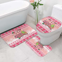 Flamingo Pink Christmas Bathroom Set Fa La La La Min Go - Wonder Print Shop