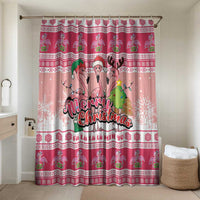 Flamingo Pink Christmas Bathroom Set Fa La La La Min Go - Wonder Print Shop
