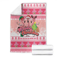Flamingo Pink Christmas Blanket Fa La La La Min Go - Wonder Print Shop