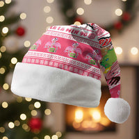 Flamingo Pink Christmas Santa Hat Fa La La La Min Go - Wonder Print Shop