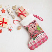 Flamingo Pink Christmas Stocking Fa La La La Min Go - Wonder Print Shop