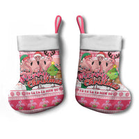 Flamingo Pink Christmas Stocking Fa La La La Min Go - Wonder Print Shop
