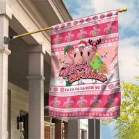 Flamingo Pink Christmas Garden Flag Fa La La La Min Go - Wonder Print Shop