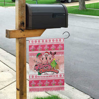 Flamingo Pink Christmas Garden Flag Fa La La La Min Go - Wonder Print Shop