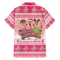 Flamingo Pink Christmas Hawaiian Shirt Fa La La La Min Go - Wonder Print Shop