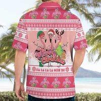 Flamingo Pink Christmas Hawaiian Shirt Fa La La La Min Go - Wonder Print Shop