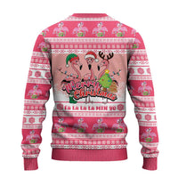 Flamingo Pink Christmas Ugly Christmas Sweater Fa La La La Min Go - Wonder Print Shop