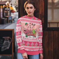 Flamingo Pink Christmas Ugly Christmas Sweater Fa La La La Min Go - Wonder Print Shop
