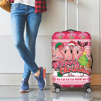 Flamingo Pink Christmas Luggage Cover Fa La La La Min Go - Wonder Print Shop