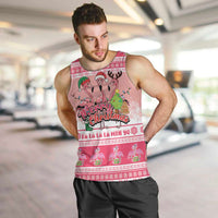 Flamingo Pink Christmas Men Tank Top Fa La La La Min Go - Wonder Print Shop