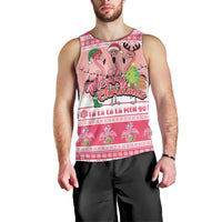 Flamingo Pink Christmas Men Tank Top Fa La La La Min Go - Wonder Print Shop