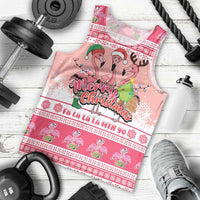 Flamingo Pink Christmas Men Tank Top Fa La La La Min Go - Wonder Print Shop