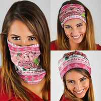 Flamingo Pink Christmas Neck Gaiter Fa La La La Min Go - Wonder Print Shop