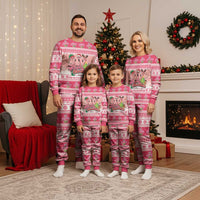 Flamingo Pink Christmas Pajama Set Fa La La La Min Go - Wonder Print Shop