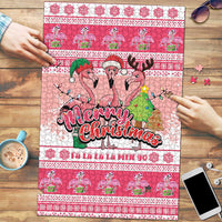 Flamingo Pink Christmas Puzzle Fa La La La Min Go - Wonder Print Shop