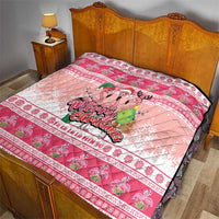 Flamingo Pink Christmas Quilt Fa La La La Min Go - Wonder Print Shop