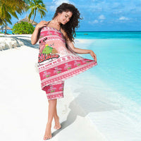 Flamingo Pink Christmas Sarong Fa La La La Min Go - Wonder Print Shop