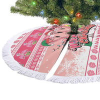 Flamingo Pink Christmas Tree Skirt Fa La La La Min Go - Wonder Print Shop
